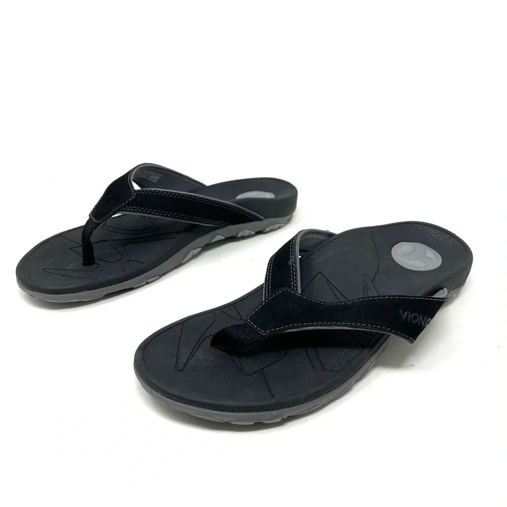 Vionic Men’s Bryce black flip flop sandals